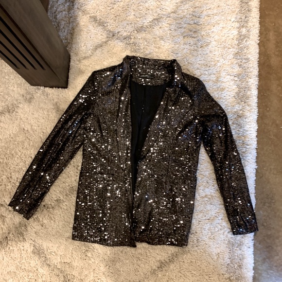 on twelfth Jackets & Blazers - On Twelfth Sequined Black Blazer Sz Small NWOT